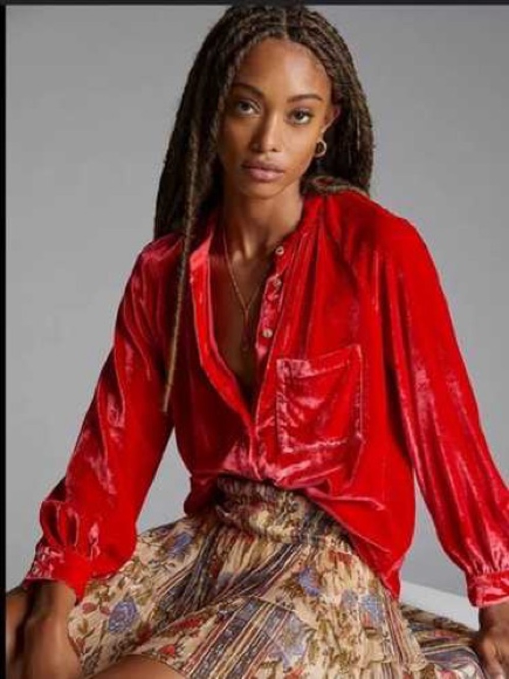 Anthropologie / Pilcro | Velvet Top, XSP